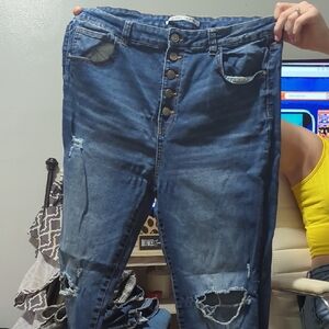 Celebrity Pink High Rise Distressed Denim Jeans